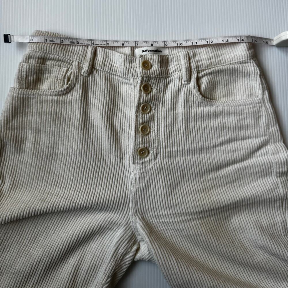 Reformation Cynthia Corduroy Pants 28 Cream Straight Cozy Nostalgic Retro Ivy - Picture 7 of 16